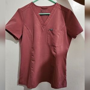 COPY - Figs Mauve small slim fit scrub top.